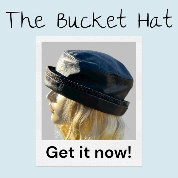 Vintage Leather Bucket Hat - Picture 1 of 10